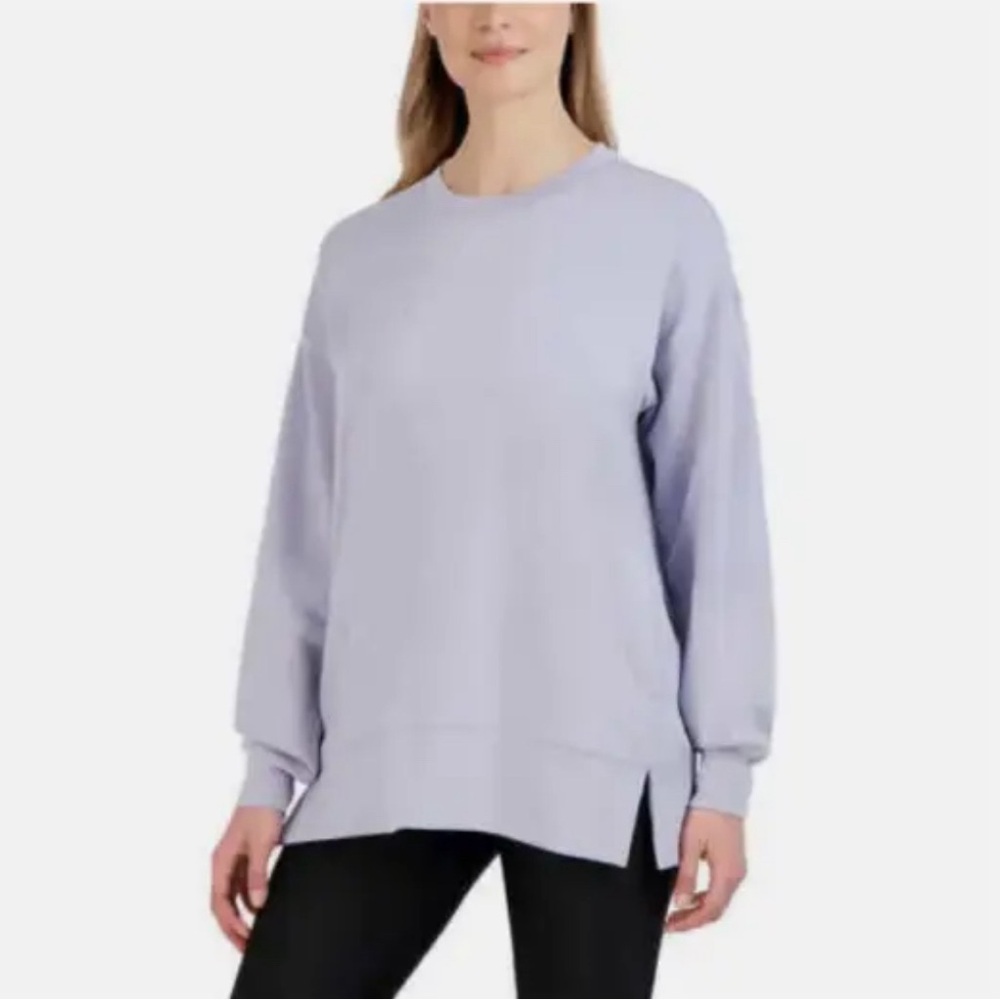 Sage Scuba Cozy Top Drop Shoulder Side Pockets Tunic Length K6(PURPLE,MEDIUM)New
